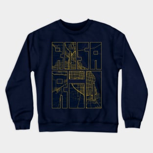 Rosario, Argentina City Map Typography - Gold Art Deco Crewneck Sweatshirt